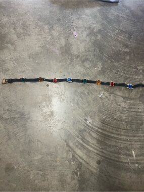 Kids Multi-Color Gem Embellished Black Belt